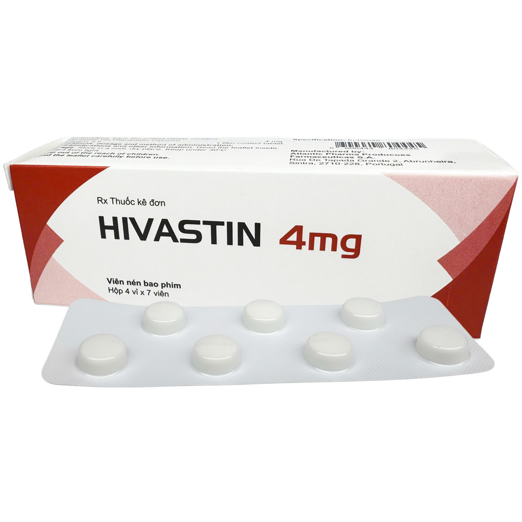 Hivastin 4mg - Thuốc điều trị rối loạn lipid máu, giảm cholesterol  ở bệnh nhân đa bệnh lý (28 viên)