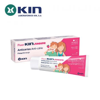 Gel đánh răng Fluor Kin Junior vị Dâu cho trẻ em 6 - 12 tuổi (75 ml / 90g)